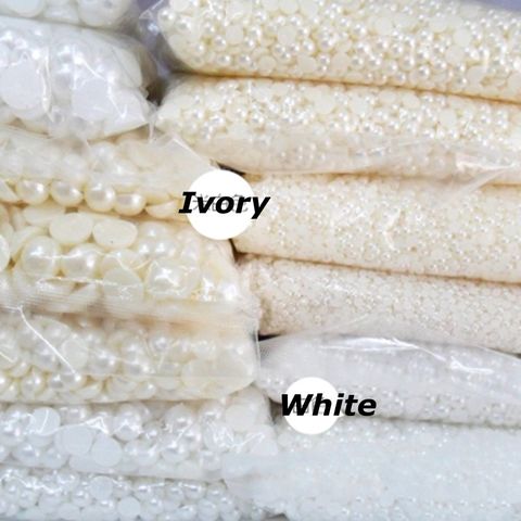 3/4/5/6/8/10/12/14/16/18/20mm 20-1000pcs/Bag Ivory/White ABS Imitation Pearl Half Round Flatback For DIY Jewelry Findings Making ► Photo 1/6