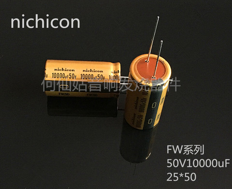 5pcs/10pcs NICHICON audio capacitor 50v 10000uf FW 25*50 audio super capacitor electrolytic capacitors free shipping ► Photo 1/2