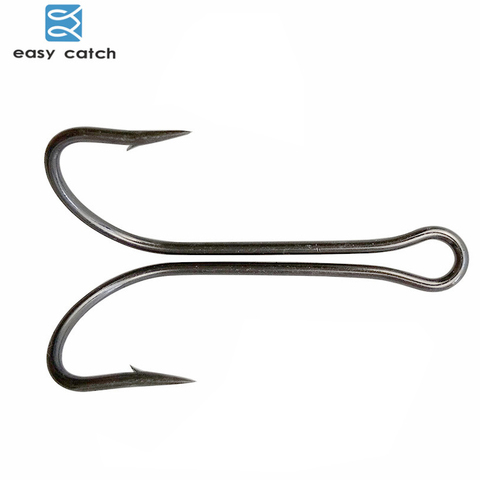 Easy Catch 20pcs/lot Carbon Steel Fishing Hooks Crank Hook Fly Tying Double Hook For Bass Lure Fishing Accessories ► Photo 1/4