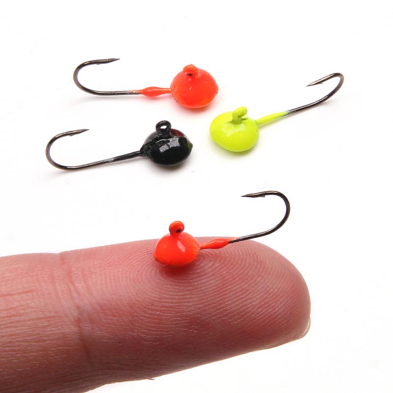 10pcs/lot Micro Jig Head Hook 1g 2g 3g Ice Fishing Hook Mini Crank Jig  Fishhook For Soft Worm Fishing
