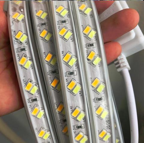 LED strip CCT Cool white & Warm white 120leds/m 220V 5730 Color temperature Dual IP68 Dimmable flexible tape light ► Photo 1/6