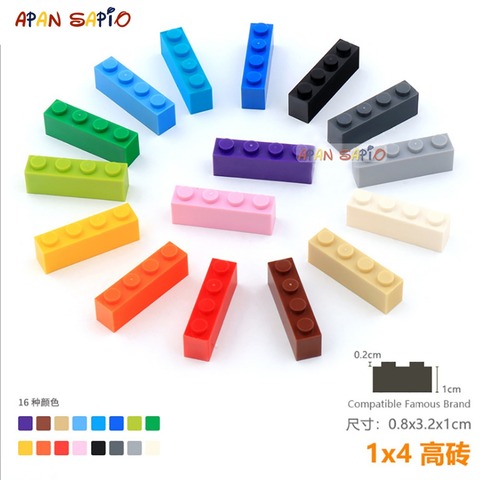 12pcs/lot DIY Blocks Building Bricks Thick 1X4 Educational Assemblage Construction Toys for Children Size Compatible With lego ► Photo 1/6