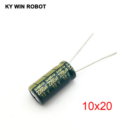 10pcs 10V 2200UF electrolytic capacitors 2200UF 10V 10x20mm 105C Radial High-frequency low resistance Electrolytic Capacitor ► Photo 1/6