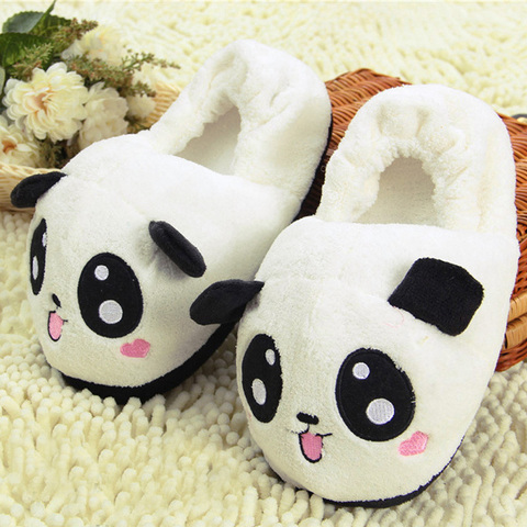 1Pair Cute Funny Panda Eyes Women Slippers Lovely Cartoon Indoor Home Soft Shoes New One Size ► Photo 1/6