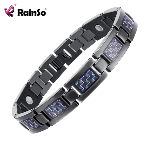 Rainso Bio Energy Health Titanium Bracelet Bangle Red Plated Magnetic Health Care Bracelet For Men Jewelry 2022 Fashion ► Photo 1/6