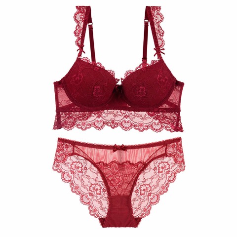 Intimates Fashion Womens Underwear Sexy Lace Set Bra &Brief Sets Push up Brassiere Bra and Panties Female Lingerie Set For Women ► Photo 1/3