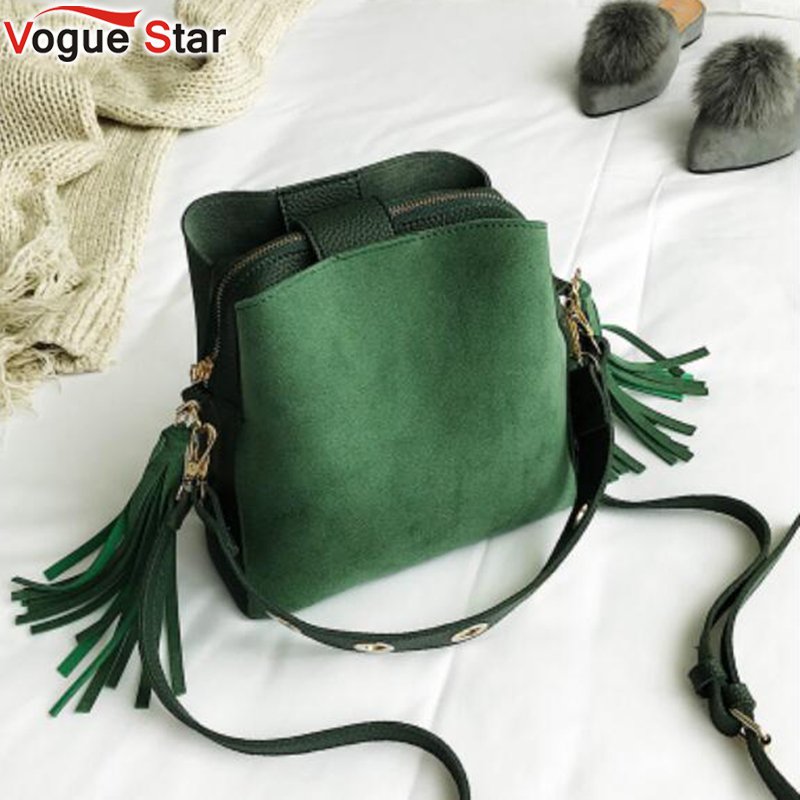 Scrub Shoulder Bags for Women Fur Ball Tassel Vintage Tassel Crossbody Bag Causal Handbags-in Top