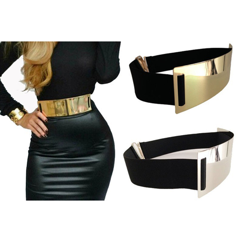 Hot Designer Belts for Woman Gold Silver Brand Belt Classy Elastic ceinture femme 5 color belt ladies Apparel Accessory bg-1368 ► Photo 1/6