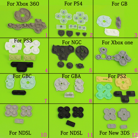 Rubber Conductive Buttons A-B D-pad for Game Boy Classic GB  GBC  GBA Silicone Start Select Keypad  For ps4 ps2 NGC NDSL NEW 3DS ► Photo 1/5