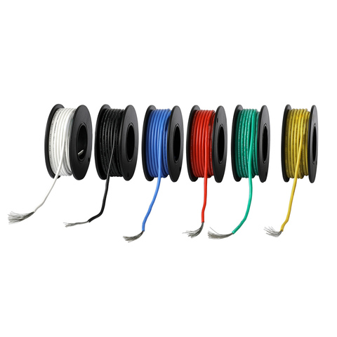 6-15m Electrical Wire UL3132 26AWG Soft Silicone Insulator Stranded Hook-up Wire Tinned Copper 300V 6Colors for DIY Toys Lamp ► Photo 1/6