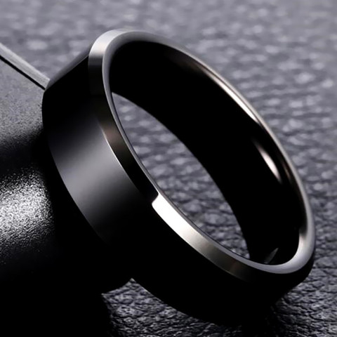 JUCHAO Fashion Ring Men Titanium Black  Jewelry Anel ► Photo 1/6