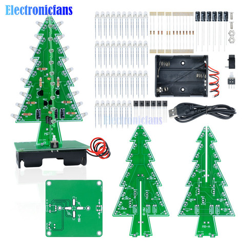 3D Christmas Tree DIY Kits 7 Color Light Flash LED Circuit Christmas Trees LED ► Photo 1/6