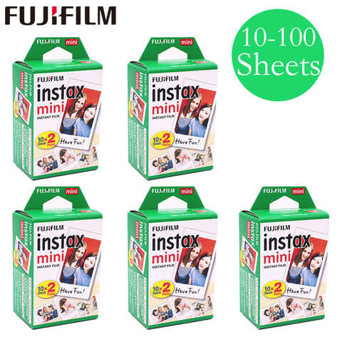 20 - 100 sheets Fuji Fujifilm instax mini 9 8 films white Edge films for instant mini 9 8 7s 25 50s 9 90 Camera Sp-2 photo Paper ► Photo 1/6