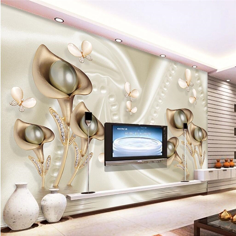 beibehang Modern 3d wallpaper pearl and butterfly silk luxury wall paper  bedroom mural background 3D wallpaper home decoration - Price history &  Review | AliExpress Seller - photo wallpaper Store 