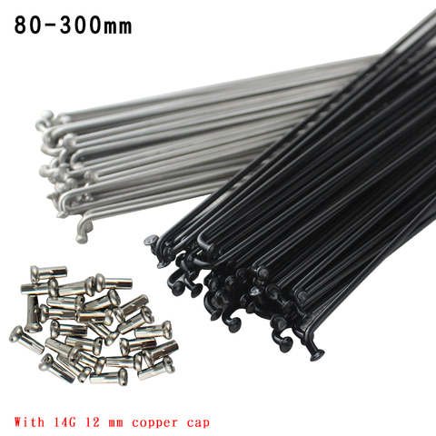 14G mountain road folding bicycle spokes steel wire 45 steel stainless steel silver black copper cap iron hat curved spokes stee ► Photo 1/6