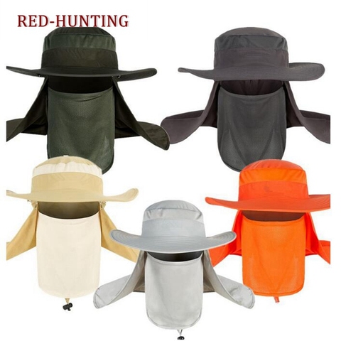 High Quality Hiking Unisex Visor Fishing Hat Outdoor Sport Sun Protection Hat Neck Face Flap Cap Wide Brim ► Photo 1/5