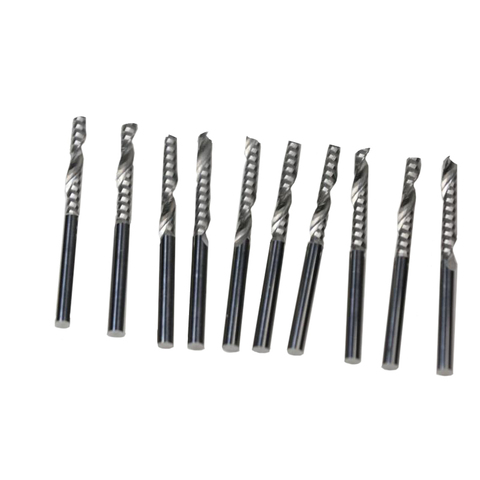 New 10PCS 3.175 X 22mm Single flute carbide Engraving CNC router Spiral bit Tool Cutting Acrylic Pvc Wood ► Photo 1/3