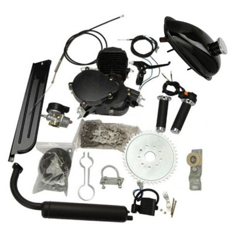 1 Set 80cc 2 Stroke Cycle Black Motor Muffler Motorized Bicycle Bike Engine Gas ► Photo 1/1