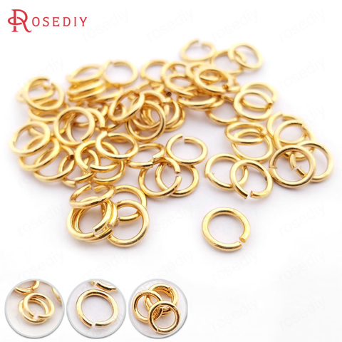 10g 3*0.5MM 4*0.7MM 5*0.8MM 6*0.9MM 8*1.2MM 10*1.2MM 24K Gold Color Jump Rings Split Rings Jewelry Making Supplies ► Photo 1/5