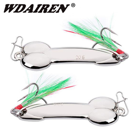 WDAIREN DD metal spoon fishing lure Feather Hook 5g 10g 15g silver gold metal fishing bait spinnerbait Treble Hook hard lures ► Photo 1/5