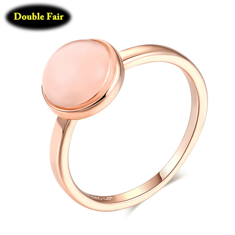 Top Quality Rose Gold Color Opal Moon-Stone Finger Rings Fashion Brand Party/Wedding Jewelry For Women Wholesale DWR153 ► Photo 1/6