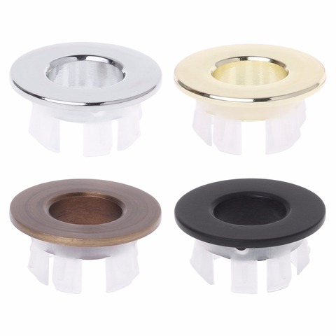 Durable Bathroom Basin Sink Overflow Cover Six-foot Round Insert Chrome Ring Hole Cap ► Photo 1/6