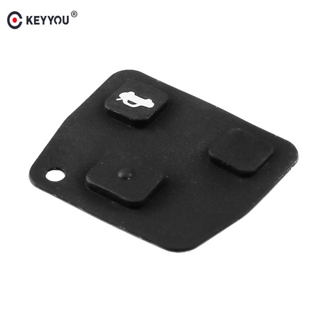 KEYYOU Replacement 3 Button Car Remote Key Shell Cover Black Silicon Rubber Repair Pad For TOYOTA Avensis Corolla For Lexus Rav4 ► Photo 1/4