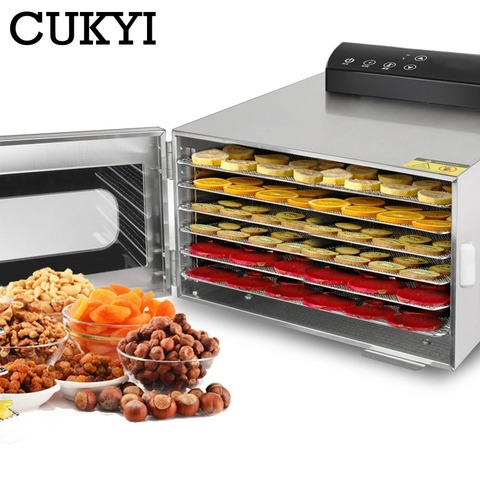 CUKYI 6 Trays Food Dehydrator Snacks Dehydration Dryer Fruit Vegetable Herb Meat Drying Machine Stainless Steel 110V 220V EU US ► Photo 1/6