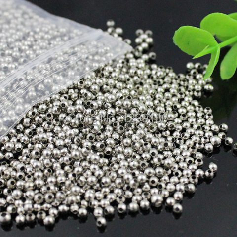3000pcs/lot Fashion Iron Smooth Ball Spacer Beads Making For Jewelry Findings DIY-Accessories 2.4mm (K00412) ► Photo 1/3