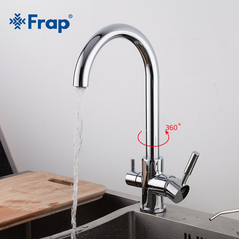 Frap chrome Kitchen sink Faucet 360 Degree Rotation with Water Purification Features three ways hot and cold water mixer F4352 ► Photo 1/6
