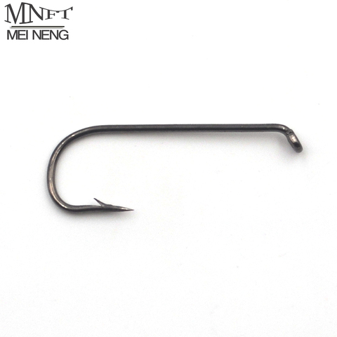 MNFT 100PCS#4 2X Long Stainless Carbon Steel Barbed Dry Fly Tying Hook Fly Fishing Hook Black Nickle Color Hot Selling Wholesale ► Photo 1/5