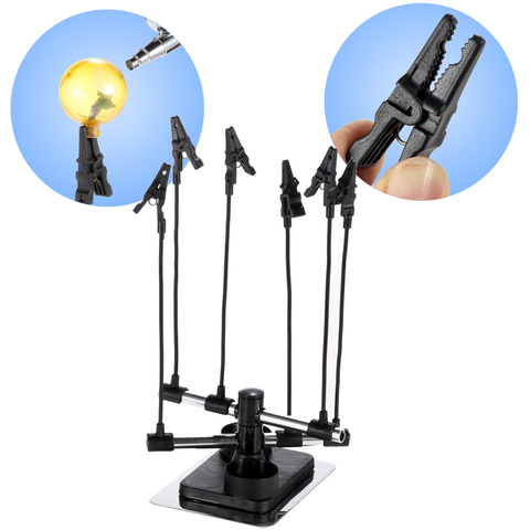 Professional Airbrush Hobby Model Part Holder Six Alligator Clip Stand Spray Gun Parts Holders Auto Painting Booth ► Photo 1/6