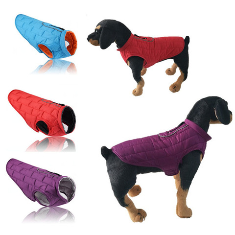 New Two sides wear dog Clothes Winter Waterproof warm dog Coat Reflective pet Jacket cotton Lining dogs vest Clothing apparel ► Photo 1/6