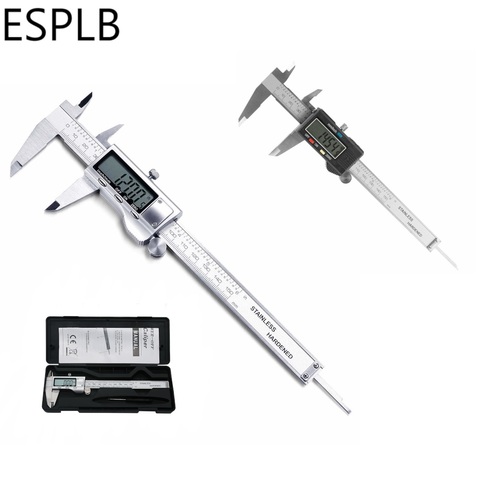 ESPLB Stainless Steel Caliper Electronic LCD Digital Vernier Scale Caliper 6 inch 6'' 150mm Measuring Tool Calipers ► Photo 1/6