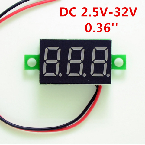 DIY Red Blue Digital LED Mini Display Module DC2.5V-32V DC0-100V Voltmeter Voltage Tester Panel Meter Gauge for Motorcycle Car ► Photo 1/6