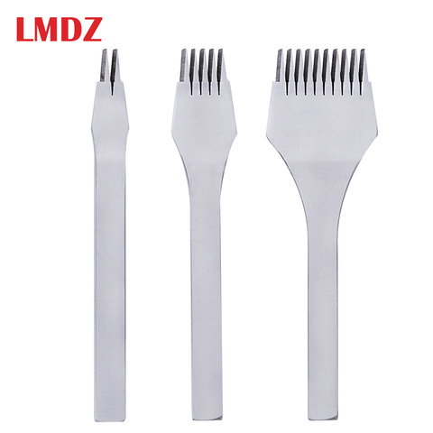 LMDZ White Steel Stitching Lacing Punch Chisel Tool 2.7/mm 3.0/mm/3.38mm/3.85/mm Polished Prongs Leather Craft Tools Leather ► Photo 1/6