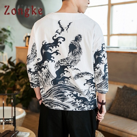 Zongke Chinese Style Linen T Shirt Men Tshirt Men T-Shirt Harajuku Funny T  Shirts Men Half Sleeve Clothes 2022 Summer Top 5XL - Price history & Review  | AliExpress Seller - Zongke-2