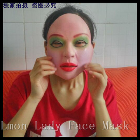 High Quality 100% Latex Lady Human Mask crossdress female mask realistic silicone party mask Women Cosplay Face Mask in Stock ► Photo 1/6