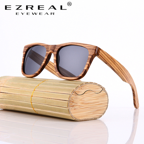 EZREAL New Bamboo Sunglasses Men Wooden Sunglasses Women Brand
