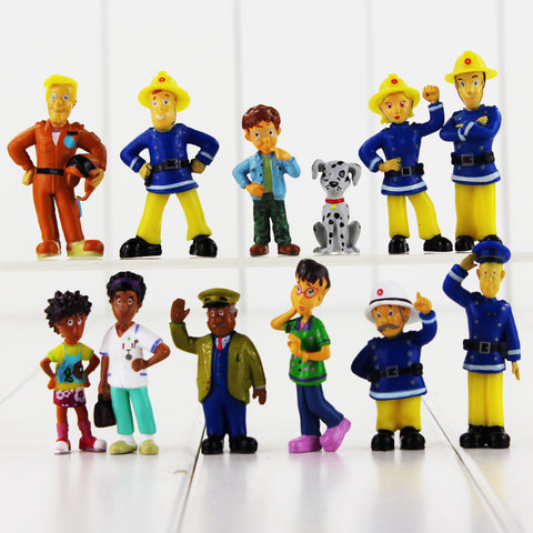 12Pcs/Set Fireman Sam Action Figure Toys 3-6.3cm Cute Cartoon PVC Dolls For Children Birthday Gift ► Photo 1/6