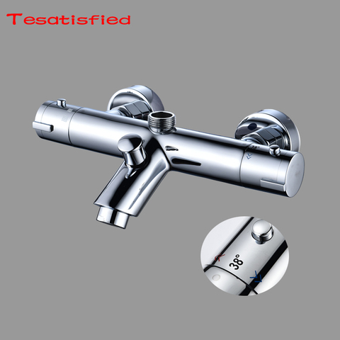Thermostatic Faucet Shower Bath Faucet Cold and Hot Water Mixer Short Nose Double Handle  Mixer Valve Wall Mounted Water Tap ► Photo 1/6