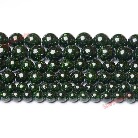 Fctory Price 4mm 6mm 8mm 10mm 12mm 14mm Natural stone Dark green SandStone sand Beads Round Beads for Jewellery Making DIY ► Photo 1/2