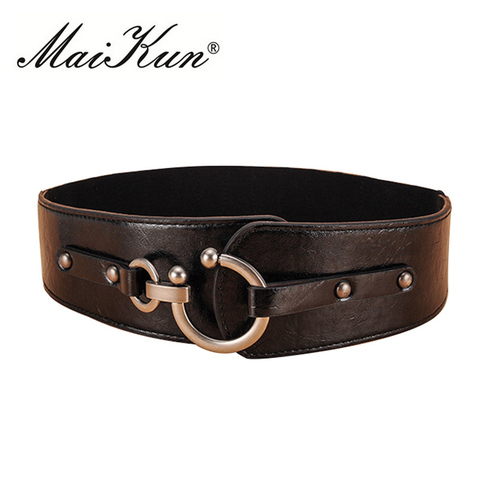 Maikun Wide Belts for Women Vintage Elastic Womens Belt Metal Hook Buckle ► Photo 1/6
