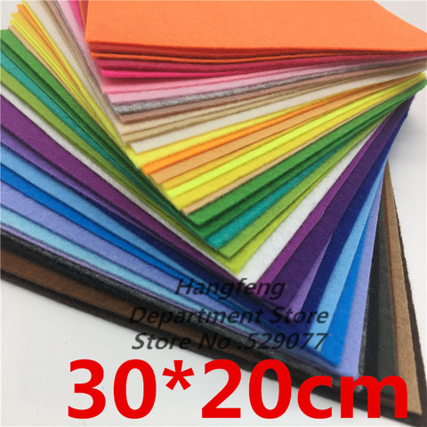 40pcs 30*20 Mix Colors Non Woven Fabric 1MM Thickness Felt Cloth Polyester Felts For Diy Dolls Toys Crafts Decoration Exhibition ► Photo 1/6