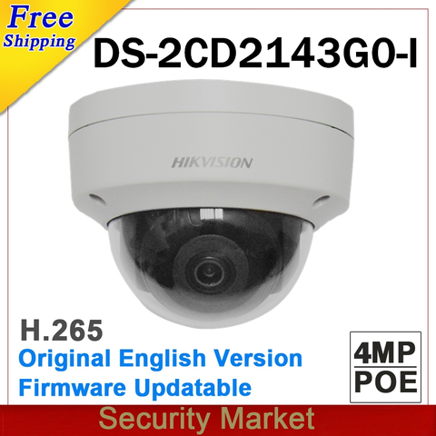 Original hikvision surveillance DS-2CD2143G0-I replace DS-2CD2142FWD-I IP camera POE 4MP Dome IR CCTV H265 Firmware Upgrade ► Photo 1/1