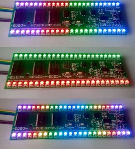 RGB MCU Adjustable Display Pattern 24 LED VU Level Indicator Meter Dual Channel ► Photo 1/5