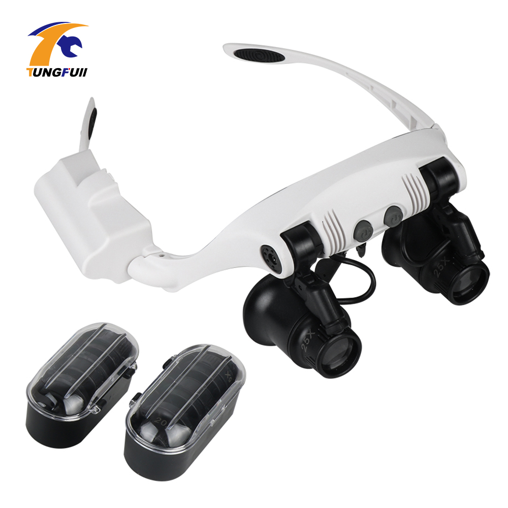 Microscope Glasses Microscope  Headband Magnifier Led Light - New 10x  Headband - Aliexpress