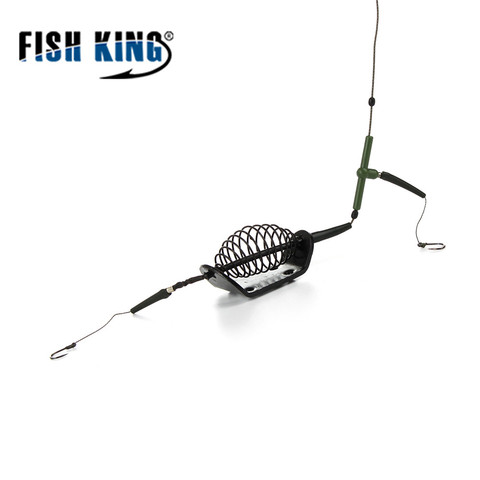 FISH KING Fishing Bait Cage 20g 30g Fish Bait Lure Copper Trap Basket Feeder Holder With Hooks Carp Fishing Tackle Accessories ► Photo 1/6