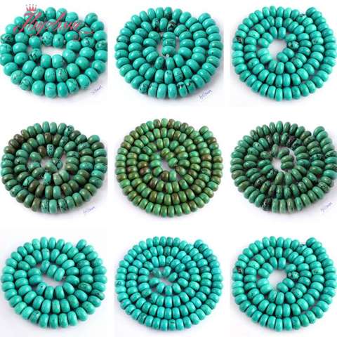 3x6,5x10,7x10mm Smooth Rondelle Shape Turquoises Natural Stone Beads For DIY Necklace Bracelets Jewelry Making 15