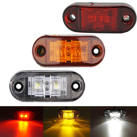 24v 12v Led Side Marker Lights Car External Tail Lights for Trailer Trucks Caravan Side Clearance Lorry Lamps Amber Red White ► Photo 1/6